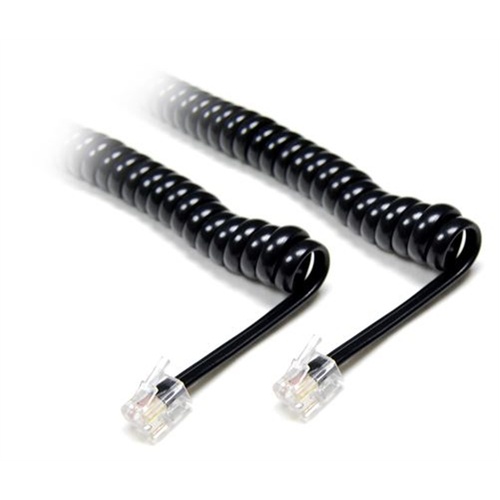 DYNAMIX Curly Handset Cord 4 Wire RJ22 To RJ22 (Black)