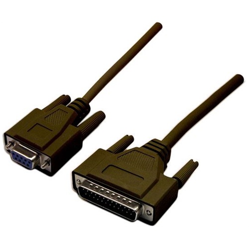 DYNAMIX PC AT Serial Printer Cable - Moulded. DB9F/DB25M (2m)