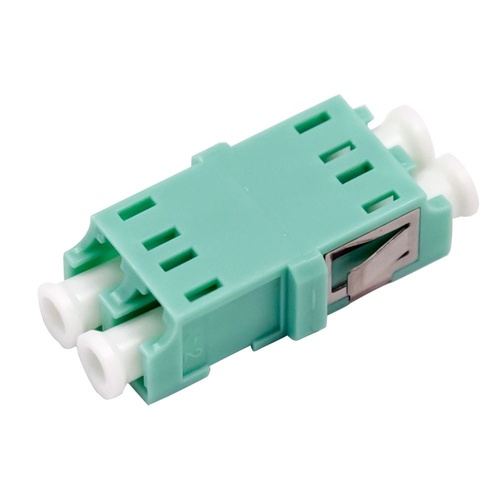 DYNAMIX Flangeless Fibre LC/LC Duplex Multimode Joiner (Aqua)