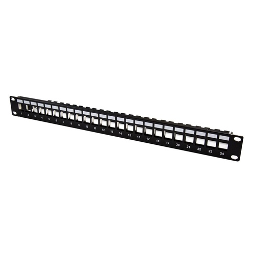 DYNAMIX 24 Port Unloaded Patch Panel for Slimline Keystone Inserts