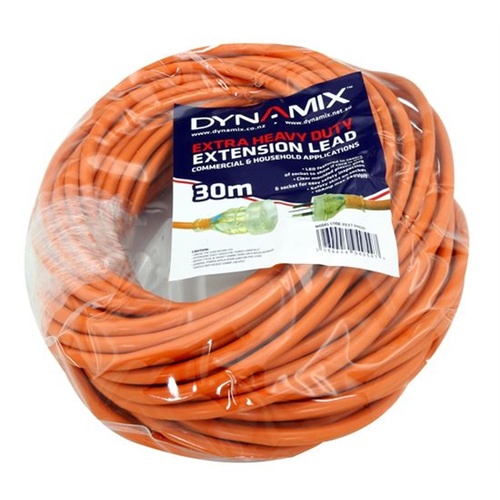 DYNAMIX Extra Heavy Duty Power Extension Lead (Orange, 30m)
