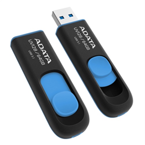 ADATA UV128 64GB USB 3.1 Flash Drive (Blue/Black)