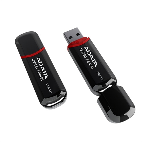 ADATA UV150 64GB USB 3.0 Flash Drive (Black/Red)