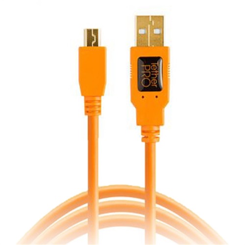 Tether Tools TetherPro USB 2.0 Type-A to 5-Pin Mini-USB Cable 4.6m (Orange)