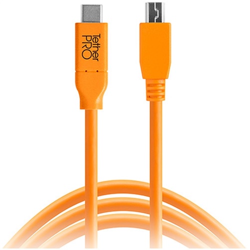 Tether Tools TetherPro USB-C to Mini-USB 2.0 Type-B 8-Pin Cable 4.6m (Orange)
