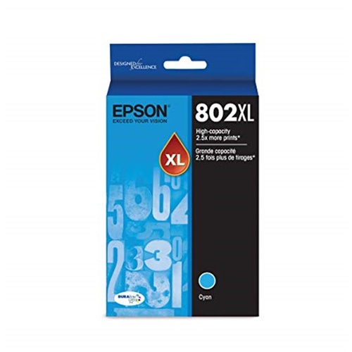 Epson 802XL High Capacity DURABrite Ultra Cyan Ink Cartridge
