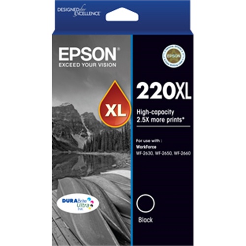 Epson T220XL DURABrite Ultra Black Ink Cartridge