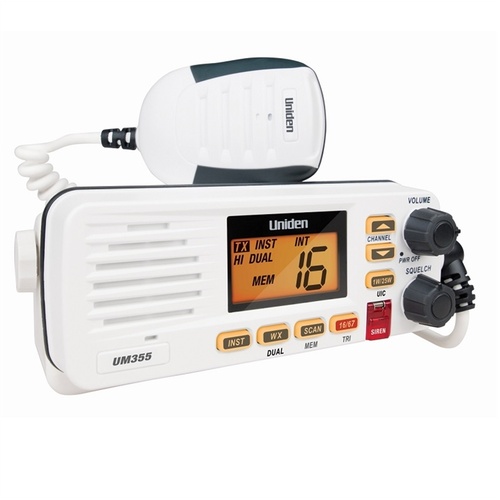 Uniden UM355 Splashproof VHF Marine Radio (White)
