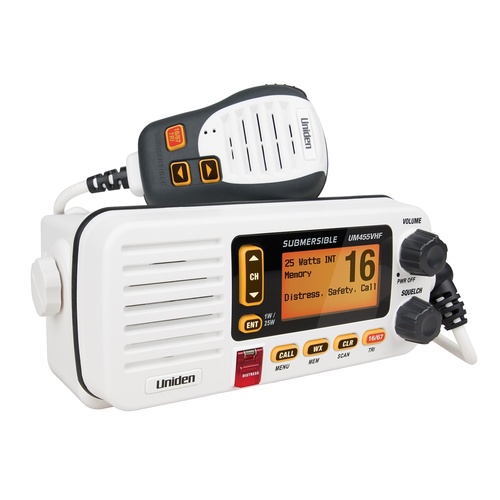 Uniden UM455VHF In-Boat Marine Radio with Submersible Speaker Microphone