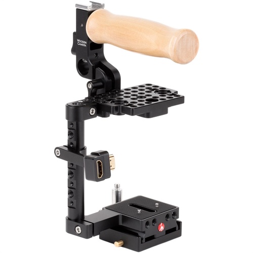 Wooden Camera Unified Camera Cage for BMPCC4K with Wooden Handle
