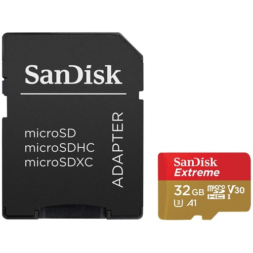 SanDisk 32GB Extreme UHS-I microSDHC Memory Card with SD Adapter Kit (3-Pack)
