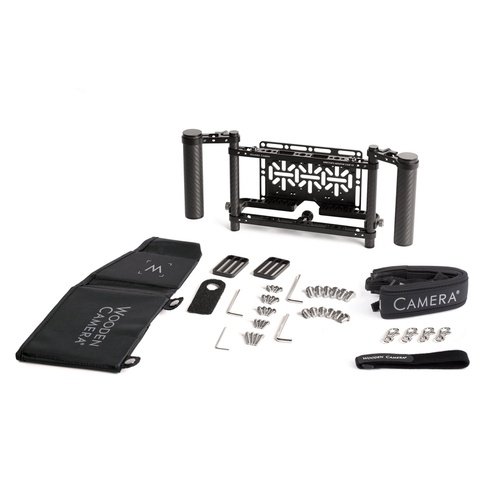 Wooden Camera Director's Monitor Cage v3 with Carbon Fiber Handgrips
