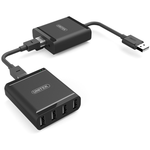 UNITEK USB 2.0 Extender over Cat5e + 4 Port Hub (up to 60m)