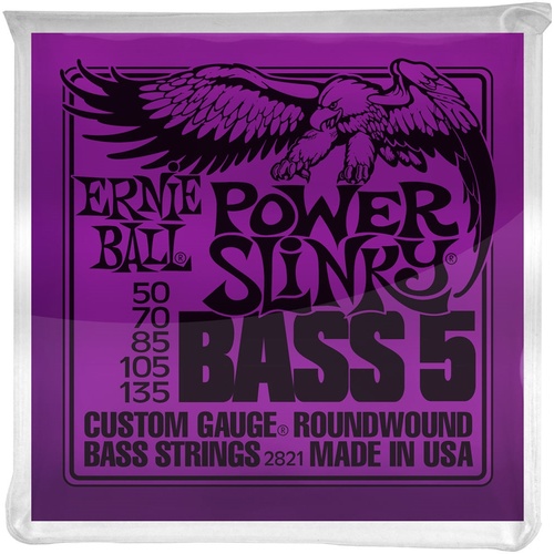 Ernie Ball Power Slinky Nickel Wound Electric Bass Strings (5-String Set, .050 - .135)