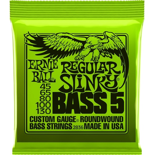 Ernie Ball Regular Slinky Nickel Wound Electric Bass Strings (5-String Set, .045 - .130)