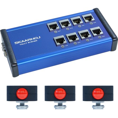 SKAARHOJ 8-Channel Tally Box System with Three Tally Lights