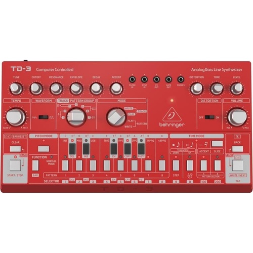 Behringer TD-3 Analog Bass Line Synthesizer (Red)