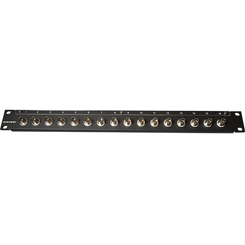 Canare 161U-BJRK 12G A/V BNC Stand-Off Panel with Receptacles (1 RU, 16 Receptacles)