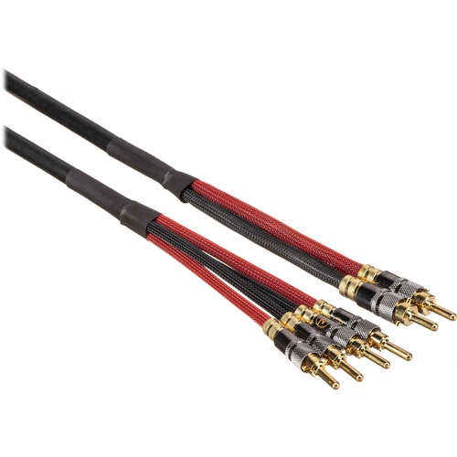 Canare 4S11 Bi-Wire Speaker Cable - 2-Banana to 4-Banana (Black, 6')