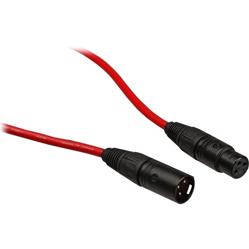 Canare L-4E6S Star Quad XLRM to XLRF Microphone Cable - 3' (Red)