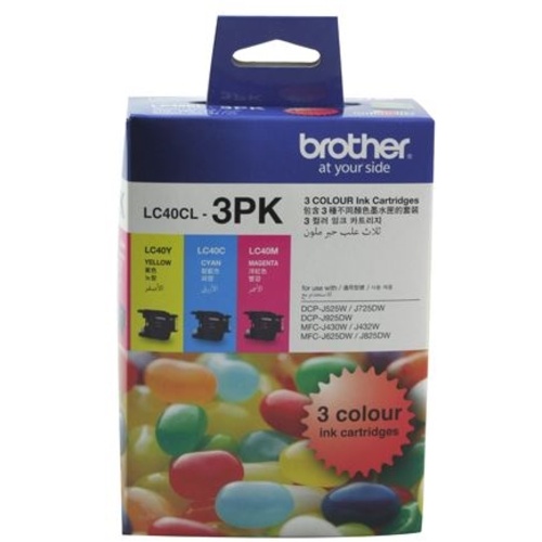 Brother LC40CL3PK CMY Colour Ink Cartridges (Triple Pack)