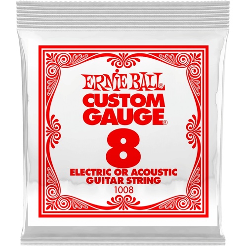 Ernie Ball .008 Plain Steel Electric or Acoustic Guitar String