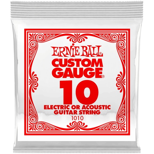 Ernie Ball .010 Plain Steel Electric or Acoustic Guitar String