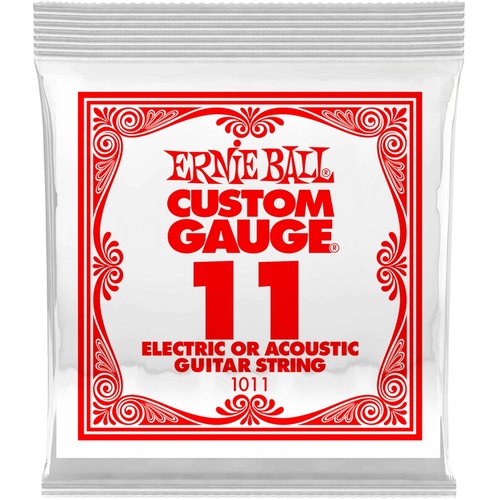 Ernie Ball .011 Plain Steel Electric or Acoustic Guitar String