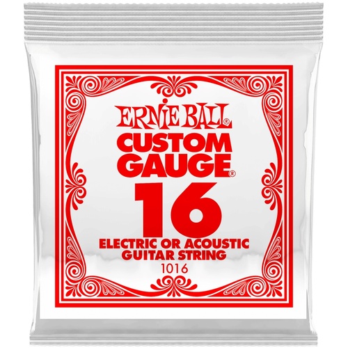 Ernie Ball .016 Plain Steel Electric or Acoustic Guitar String