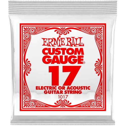 Ernie Ball .017 Plain Steel Electric or Acoustic Guitar String