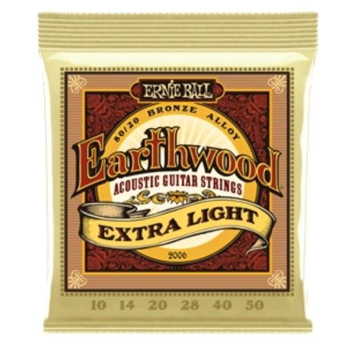 Ernie Ball Earthwood Extra Light 80/20 Bronze Acoustic Guitar Strings - 10-50 Gauge