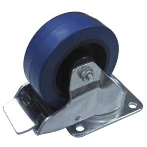Penn Elcom W9008-V6 100mm/3.94" Castor Swivel Wheel with Brake (Blue)