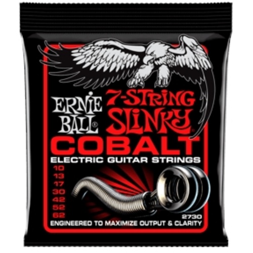 Ernie Ball Skinny Top Heavy Bottom Slinky Cobalt 7-string Electric Guitar Strings - 10-62 Gauge