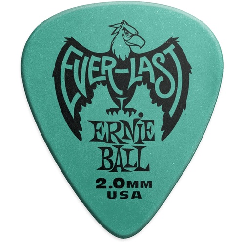 Ernie Ball 2.0mm Teal Everlast Picks (12 Pack)