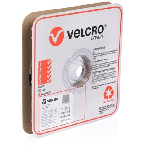 VELCRO One-Wrap Roll of 100 25mm x 200mm Pre-Sized Ties