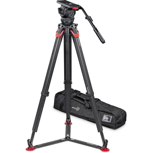 Sachtler Video 18 S2 Fluid Head with flowtech 100mm Carbon Fiber Tripod & Carry Handle Kit