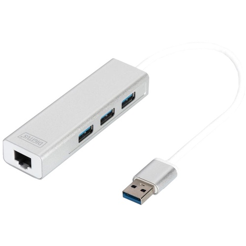 Digitus USB 3.0 3-Port Hub & Gigabit LAN Adapter
