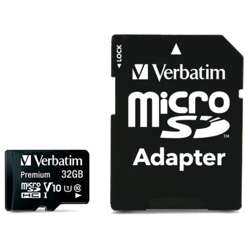 Verbatim Premium microSDHC Class 10 UHS-I Card 32GB with Adapter