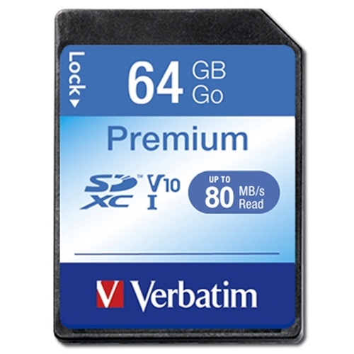 Verbatim Premium SDXC Class 10 Card 64GB