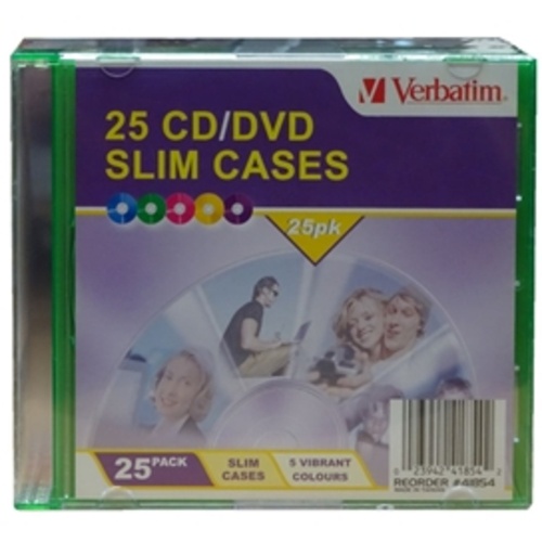 Verbatim CD/DVD 25 Pack Coloured Slim Cases