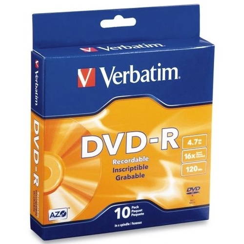 Verbatim DVD-R 4.7GB 16x 10 Pack on Spindle