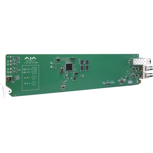 AJA openGear 2-Channel 3G-SDI to Multi-Mode LC Fiber Transmitter with DashBoard Support