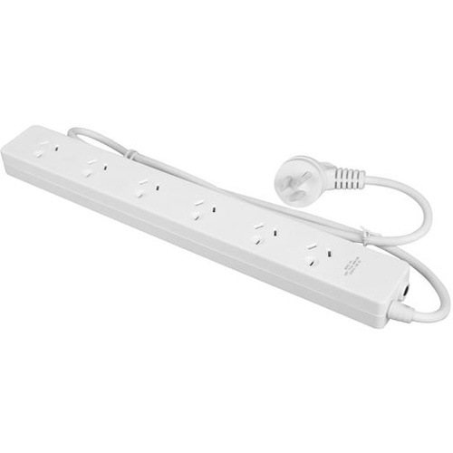 DYNAMIX 6-way Power Board 2x Double Spaced Ports, 0.9m Power Cord