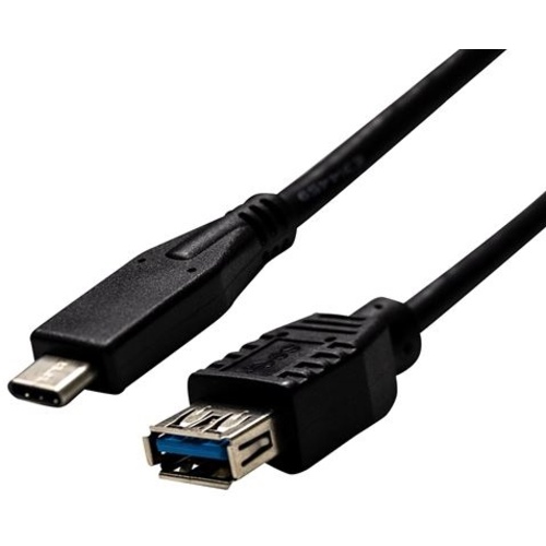 DYNAMIX 0.2M USB3.1 Type-C Male to Type-A Female Cable Black