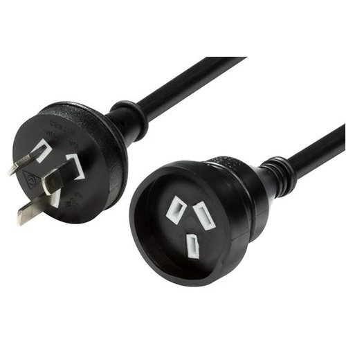 DYNAMIX 2m 240v 10A Standard Duty Power Extension Lead (Black)