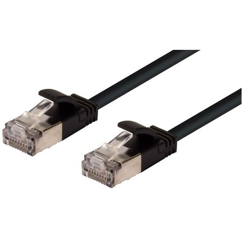 DYNAMIX 0.75m Cat6A S/FTP Slimline Shielded 10G Patch Lead (Black)