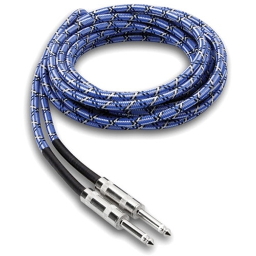 Hosa 3GT Cloth Guitar Cable (Blue/White/Black 5.5m)