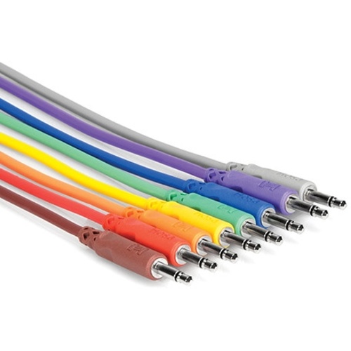 Hosa Set of 8 Unbalanced Patch Cables 3.5mm TS (3 Foot)