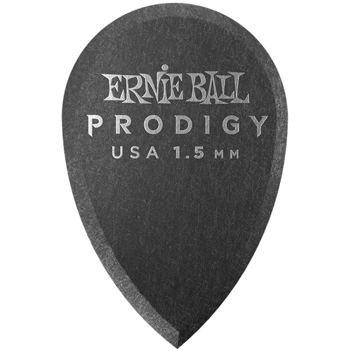 Ernie Ball Prodigy Guitar Pick Black Teardrop - 1.5mm (6-Pack)