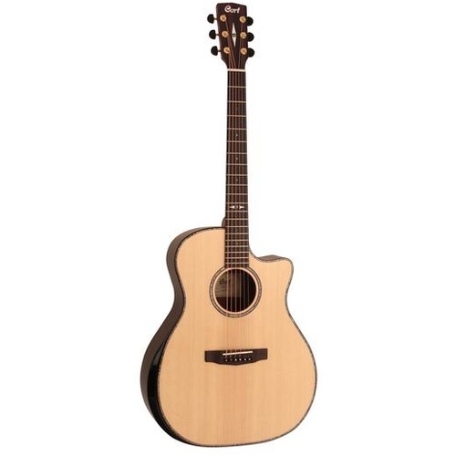 Cort GA-PF Bevel Acoustic Electric Guitar with Guitar Bag (Natural)